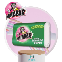 Chewing Gum Malabar vert goût menthe X2