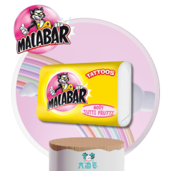 Chewing Gum Malabar goût tutti frutti avec Tattoo X2