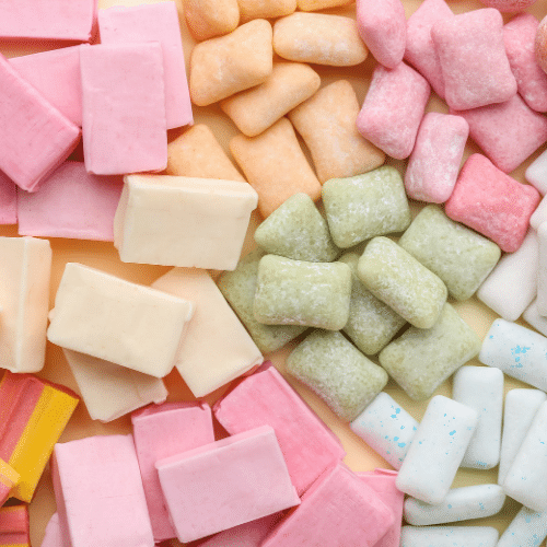 chewing gum de toutes les couleurs