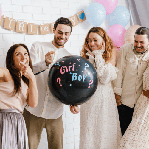 ballon avec bonbon gender reveal