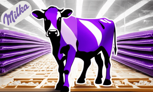 vache dans usine où est fabriqué chocolat Milka