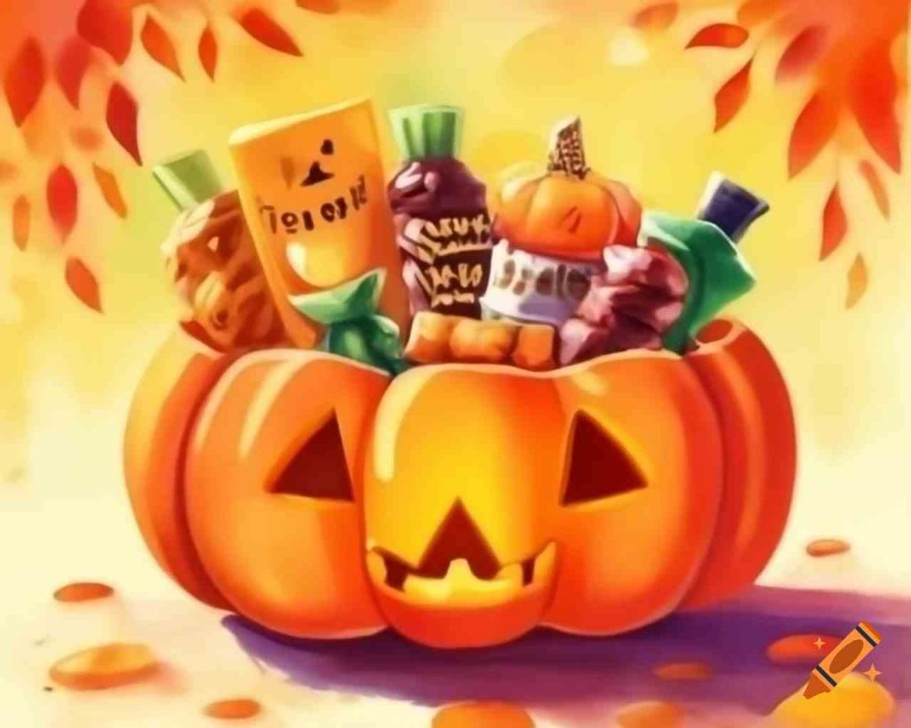 citrouille pleine de bonbons Halloween