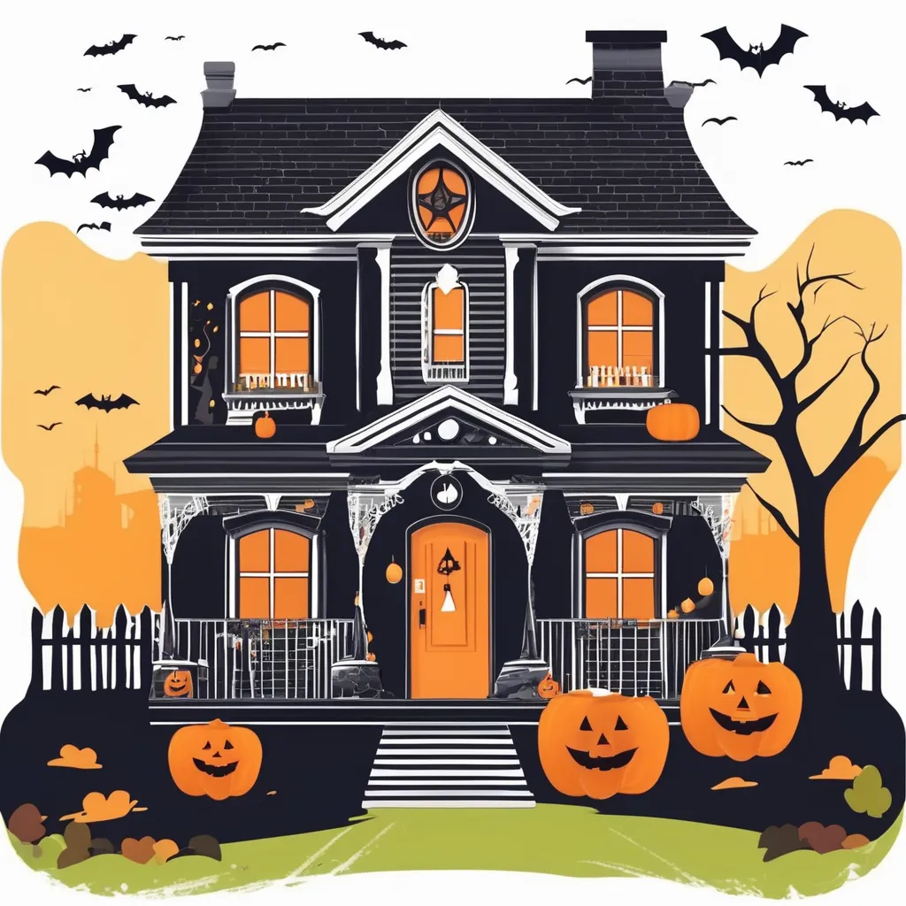 maison décorée pour halloween