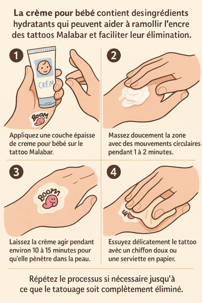 enlever un tatouage malabar avec de la crème bébé