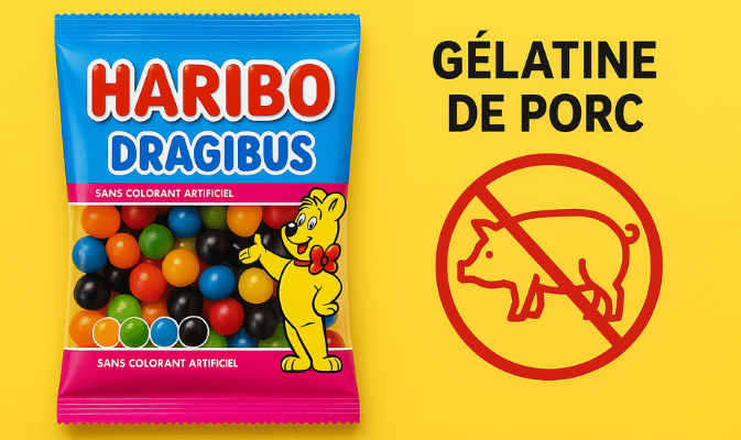 dragibus et gelatine de porc